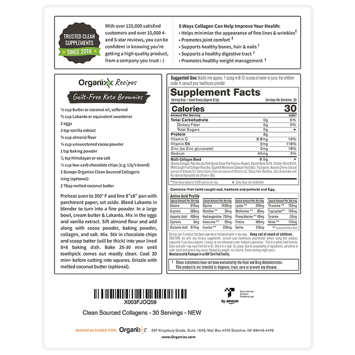 Clean Sourced Collagens | 30 servings