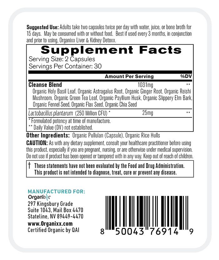 Cleanse – Colon & Lymphatic Label