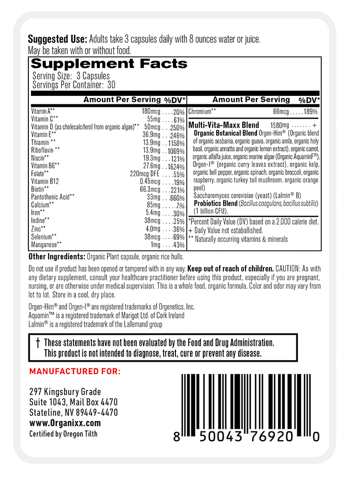 Multi-Vita-Maxx Label