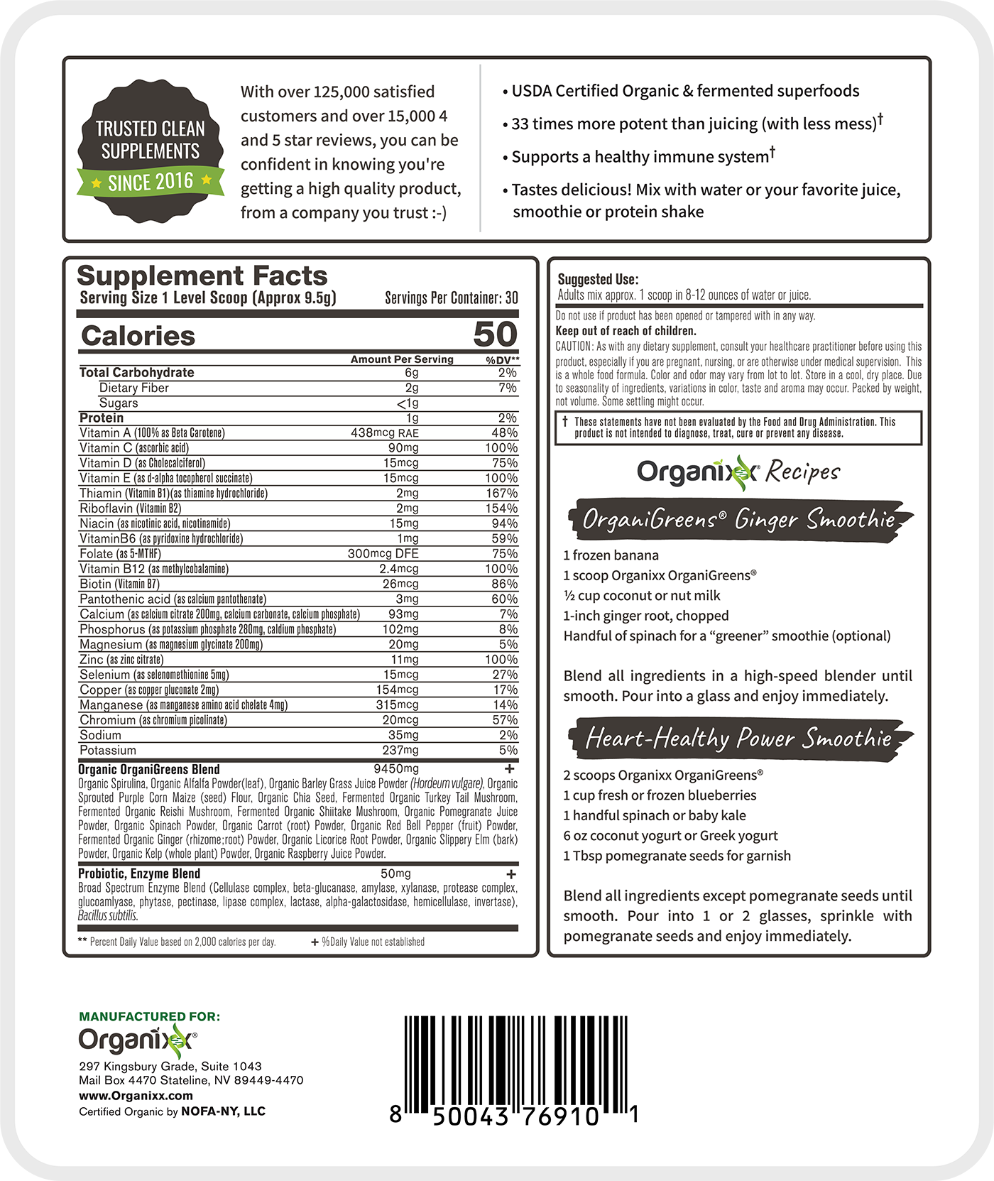 OrganiGreens Label