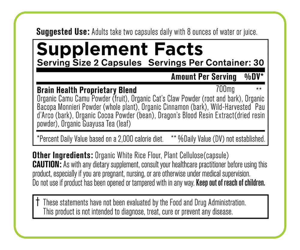 Brain Health 8 Label