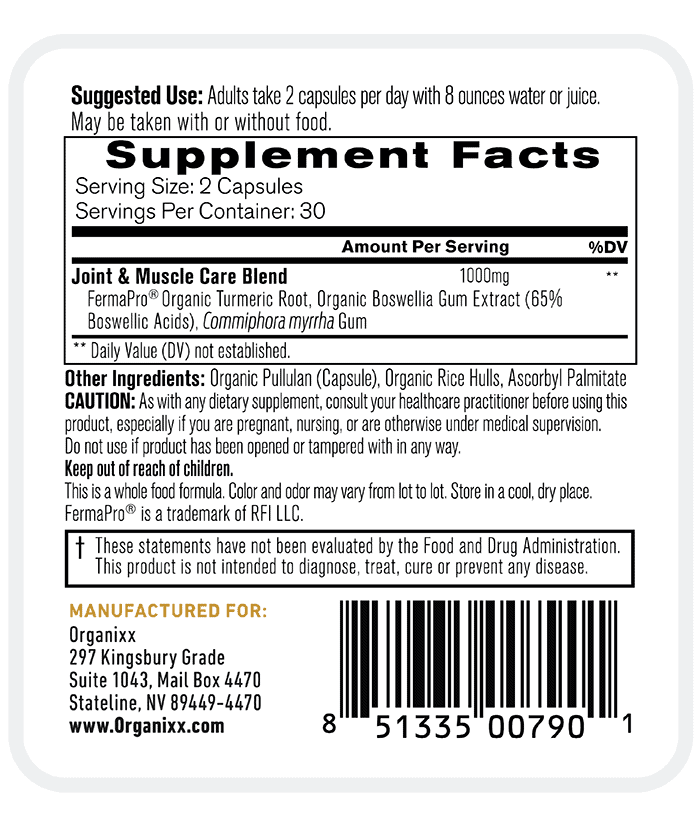 Joint & Muscle Care Label